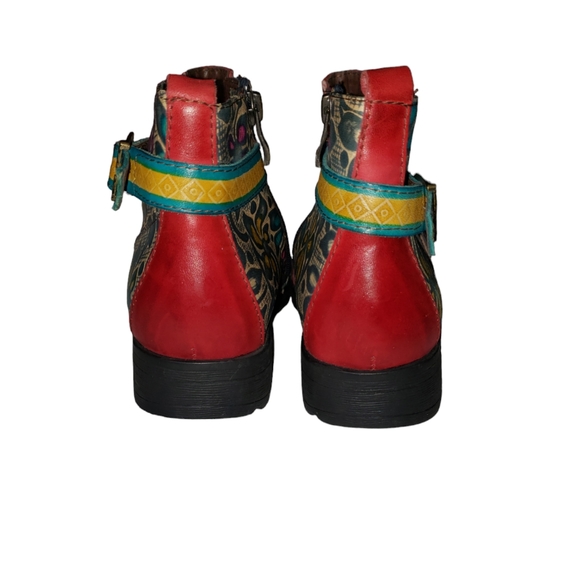 Socofy Retro Leather Ankle Booties sz.7.5 - Picture 4 of 7